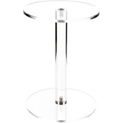 Plymor Clear Acrylic Round Barbell Pedestal Display Riser, 8" H x 6" D (1/4" thick)
