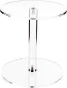 Plymor Clear Acrylic Round Barbell Pedestal Display Riser, 8" H x 7.5" D