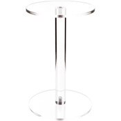 Plymor Clear Acrylic Round Barbell Pedestal Display Riser, 9.5" H x 6" D (1/4" thick)