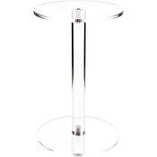 Plymor Clear Acrylic Round Barbell Pedestal Display Riser, 9.5" H x 6" D (1/4" thick)