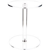Plymor Clear Acrylic Round Barbell Pedestal Display Riser, 9.5" H x 7.5" D (1/4" thick)