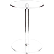 Plymor Clear Acrylic Round Barbell Pedestal Display Riser 12.75" H x 9" D (3/8" thick)