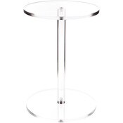 Plymor Clear Acrylic Round Barbell Pedestal Display Riser 12.75" H x 9" D (3/8" thick)