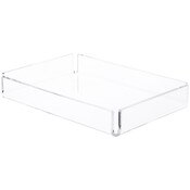 Plymor Clear Acrylic Open Corner Merchandise Display Tray, 6" W x 9" D x 1.25" H