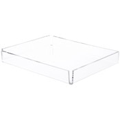 Plymor Clear Acrylic Open Corner Merchandise Display Tray, 8" W x 10" D x 1.25" H