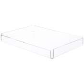 Plymor Clear Acrylic Open Corner Merchandise Display Tray, 8.375" W x 12.375" D x 1.43" H