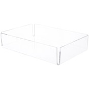 Plymor Clear Acrylic Open Corner Merchandise Display Tray, 8.25" W x 12.25" D x 2.625" H