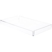 Plymor Clear Acrylic Open Corner Merchandise Display Tray, 8.25" W x 15.25" D x 1.25" H