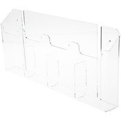 Plymor Clear Acrylic 4-Pocket Tri-Fold Brochure Literature Holder (Wall Mount), Fits Documents Up to 4" Wide