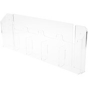 Plymor Clear Acrylic 5-Pocket Tri-Fold Brochure Literature Holder (Wall Mount), Fits Documents Up to 4" Wide