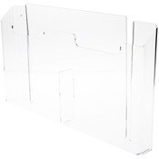 Plymor Clear Acrylic 2-Pocket Paper Literature Holder (Wall Mount), Fits 8.5" x 11" Documents