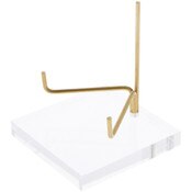 Plymor Clear Acrylic Base with Adjustable Brass Rods to Hold Rock, Fossil, and Mineral Specimen, 3.5" H x 3.25" W x 3.25" D (2.375" Arm Length)