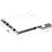 Plymor Clear Acrylic Square Beveled Display Base, 3" W x 3" D x 0.75" H