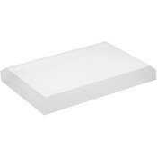 Plymor Frosted Acrylic Rectangular Beveled Display Base, 6" W x 4" D x 0.75" H