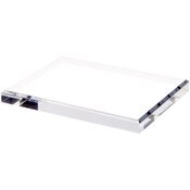 Plymor Clear Acrylic Rectangular Beveled Display Base, 8" W x 6" D x 0.75" H