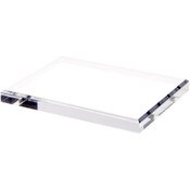 Plymor Clear Acrylic Rectangular Beveled Display Base, 8" W x 6" D x 0.75" H