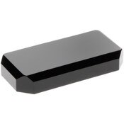 Plymor Black Acrylic Beveled Corner-Cut Rectangular Display Base, 4" W x 2" D x 0.75" H