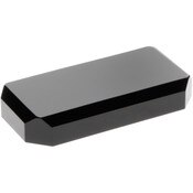 Plymor Black Acrylic Beveled Corner-Cut Rectangular Display Base, 4" W x 2" D x 0.75" H