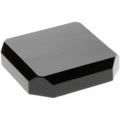 Plymor Black Acrylic Beveled Corner-Cut Display Base, 3" W x 3" D x 0.75" H