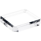 Plymor Clear Acrylic Beveled Corner-Cut Display Base, 4" W x 4" D x 0.75" H