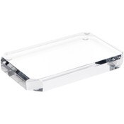 Plymor Clear Acrylic Beveled Corner-Cut Rectangular Display Base, 6" W x 4" D x 0.75" H