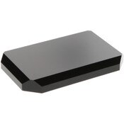Plymor Black Acrylic Beveled Corner-Cut Rectangular Display Base, 6" W x 4" D x 0.75" H