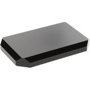 Plymor Black Acrylic Beveled Corner-Cut Rectangular Display Base, 6" W x 4" D x 0.75" H