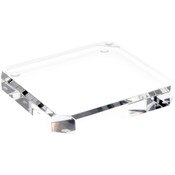 Plymor Clear Acrylic Beveled Corner-Cut Display Base, 5" W x 5" D x 0.75" H