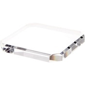 Plymor Clear Acrylic Beveled Corner-Cut Display Base, 6" W x 6" D x 0.75" H