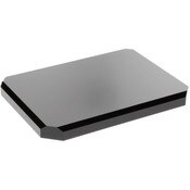 Plymor Black Acrylic Beveled Corner-Cut Rectangular Display Base, 8" W x 6" D x 0.75" H