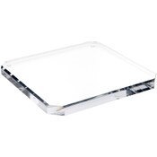 Plymor Clear Acrylic Beveled Corner-Cut Display Base, 9" W x 9" D x 0.75" H