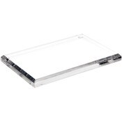 Plymor Clear Acrylic Rectangular Beveled Display Base, 6" W x 4" D x 0.5" H