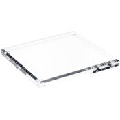 Plymor Clear Acrylic Square Beveled Display Base, 6" W x 6" D x 0.5" H