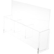 Plymor Clear Acrylic 3-Pocket Tri-Fold Brochure Literature Holder (Countertop), Fits Documents Up to 4" Wide
