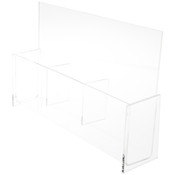 Plymor Clear Acrylic 3-Pocket Tri-Fold Paper/Brochure Literature Holder (For Countertop), Fits 4" Wide Items