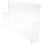 Plymor Clear Acrylic 2-Pocket Paper Literature Holder (Countertop), Fits 8.5" x 11" Documents