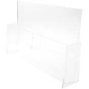 Plymor Clear Acrylic 2-Pocket Paper / Catalog Literature Holder (For Countertop), Fits 8.5" x 11" Items
