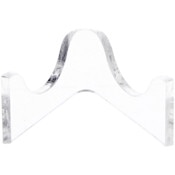 Plymor Clear Acrylic Low-Profile Curved Display Easel for Geode, Mineral or Crystal Cluster, 0.875" H x 2" W x 1.75" D