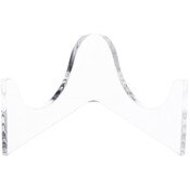 Plymor Clear Acrylic Low-Profile Curved Display Easel for Geode, Mineral or Crystal Cluster, 1.5" H x 3.25" W x 2.625" D