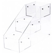 Plymor Clear Acrylic 3-Tiered 39-CD Display Tray, 6.625" W x 18" D x 12.125" H