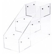 Plymor Clear Acrylic 3-Tiered 39-CD Display Tray, 6.625" W x 18" D x 12.125" H