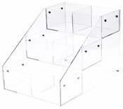 Plymor Clear Acrylic 3-Tiered 78-CD Display Tray, 12.625" W x 18" D x 12.125" H