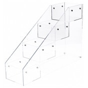 Plymor Clear Acrylic 4-Tiered 52-CD Display Tray, 6.625" W x 23.5" D x 16.25" H