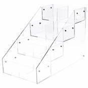 Plymor Clear Acrylic 4-Tiered 104-CD Display Tray, 12.625" W x 23.5" D x 16.25" H