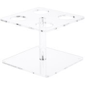 Plymor Clear Acrylic Ice Cream Cone Display Holder, 4.5" H x 6.5" W x 6.5" D (Fits 4 Waffle Cones)