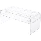Plymor Clear Acrylic Ice Cream Cone Display Holder Riser, 5.25" H x 12.5" W x 6" D (Fits 8 Sugar Cones)