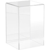 Plymor Clear Acrylic Display Case with No Base (Mirror Back), 4" W x 4" D x 6" H