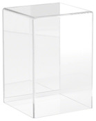 Plymor Clear Acrylic Display Case with No Base (Mirror Back), 4" W x 4" D x 6" H