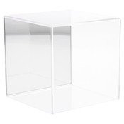 Plymor Clear Acrylic Display Case with No Base (Mirror Back), 6" x 6" x 6"