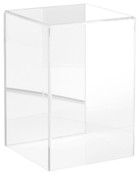 Plymor Clear Acrylic Display Case with No Base (Mirror Back), 6" W x 6" D x 9" H